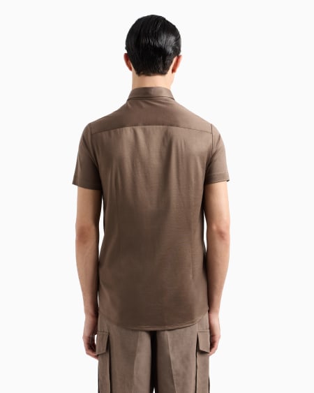 Armani Camisa De Manga Corta En Punto De Mezcla De Lyocell ASV