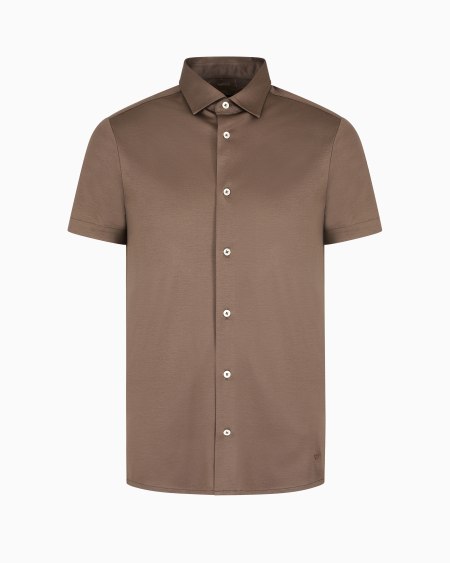 Armani Camisa de manga corta en punto de mezcla de lyocell ASV