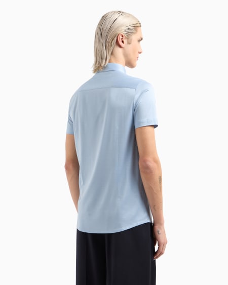Armani Camisa De Manga Corta En Punto De Mezcla De Lyocell ASV