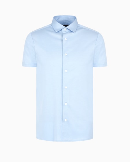 Armani Camisa de manga corta en punto de mezcla de lyocell ASV