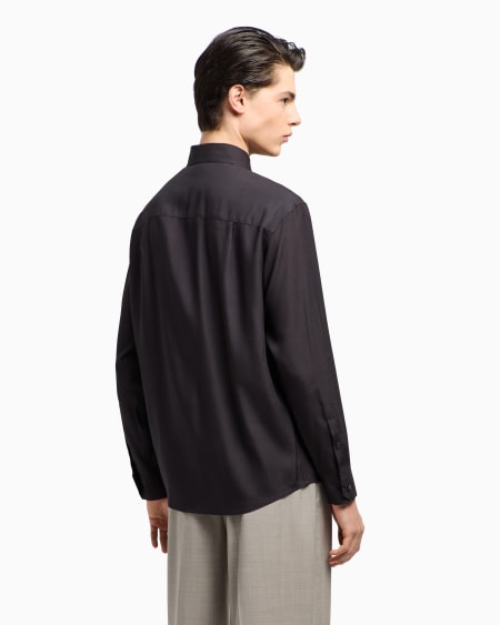 Armani Camisa De Mezcla De Lyocell Con Estampado De Lirio ASV