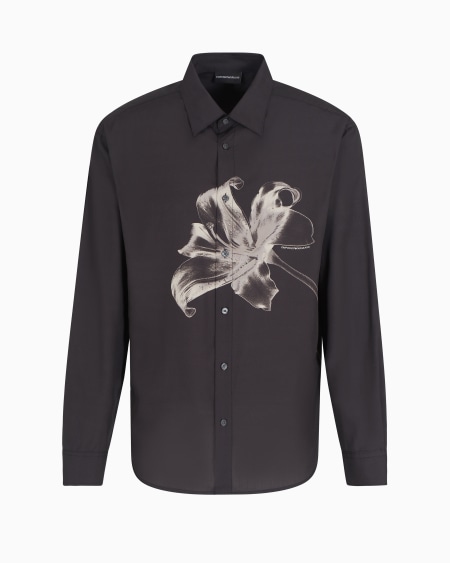 Armani Camisa de mezcla de lyocell con estampado de lirio ASV
