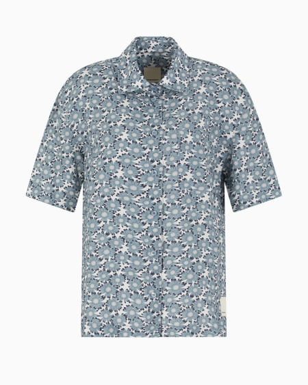 Armani Camisa de mezcla de viscosa con estampado integral cápsula Peace ASV