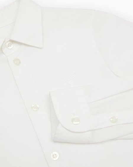 Armani Camisa De Popelina Con Bordado De águila A Tono