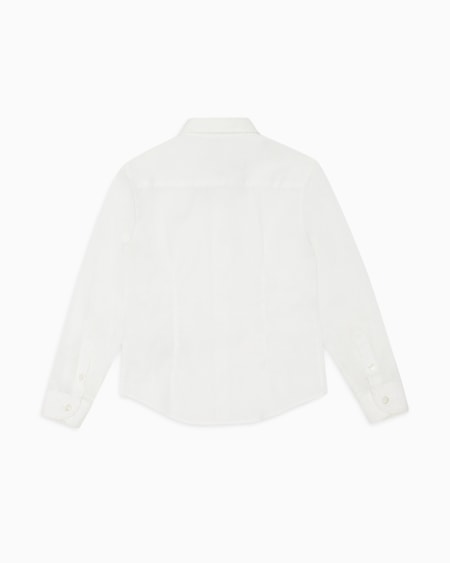 Armani Camisa De Popelina Con Bordado De águila A Tono