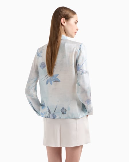 Armani Camisa De Tejido Trilobal Con Estampado Floral Batik