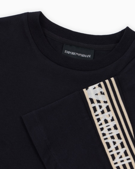 Armani Camiseta Ancha De Punto Con Banda Con Logotipo