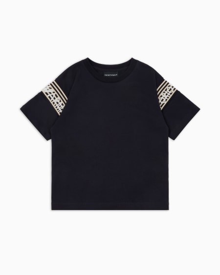 Armani Camiseta ancha de punto con banda con logotipo