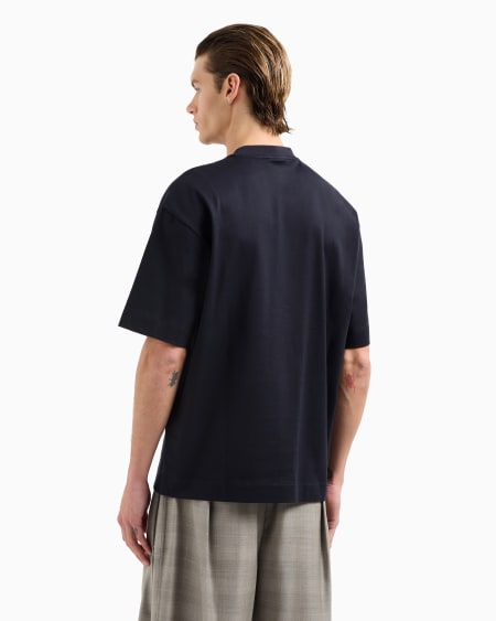 Armani Camiseta Ancha De Punto Con Bordado De Rayas Efecto Degradado