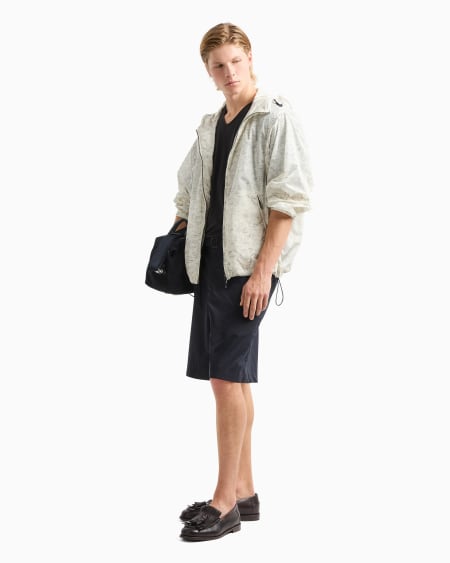 Armani Camiseta Con Cuello De Pico En Punto De Mezcla De Seda