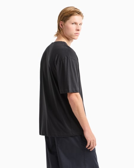 Armani Camiseta Con Cuello De Pico En Punto De Mezcla De Seda