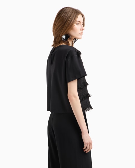 Armani Camiseta Con Flecos De Punto Interlock Supima