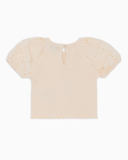 Armani Camiseta Con Mangas Abullonadas Efecto Sangallo