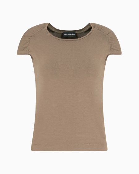 Armani Camiseta con mangas fruncidas de punto elástico