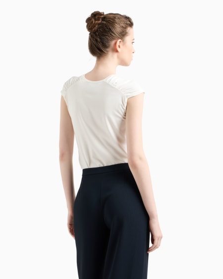 Armani Camiseta Con Mangas Fruncidas De Punto Elástico