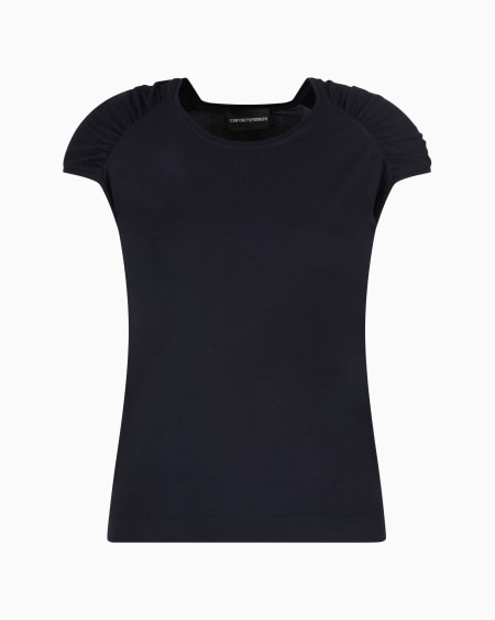 Armani Camiseta con mangas fruncidas de punto elástico