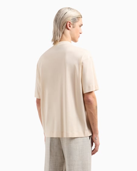Armani Camiseta De Corte Ancho De Punto De Mezcla De Lyocell Con Estampado De Lirio ASV