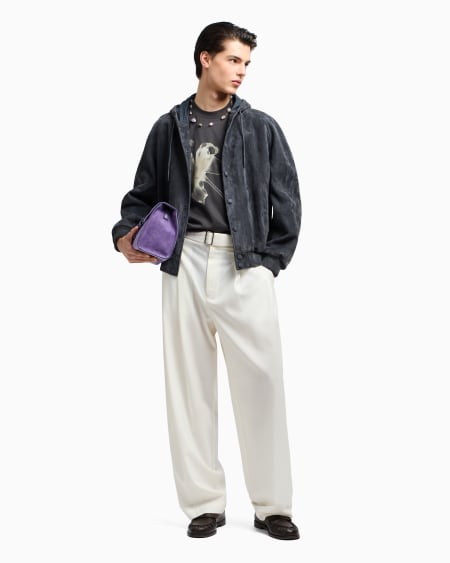 Armani Camiseta De Corte Ancho De Punto De Mezcla De Lyocell Con Estampado De Lirio ASV