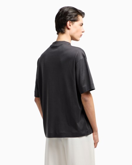 Armani Camiseta De Corte Ancho De Punto De Mezcla De Lyocell Con Estampado De Lirio ASV