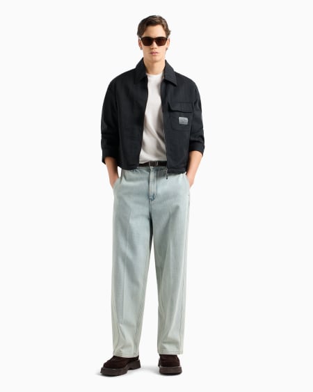 Armani Camiseta De Corte Ancho En Punto De Mezcla De Lyocell Con Microetiqueta ASV