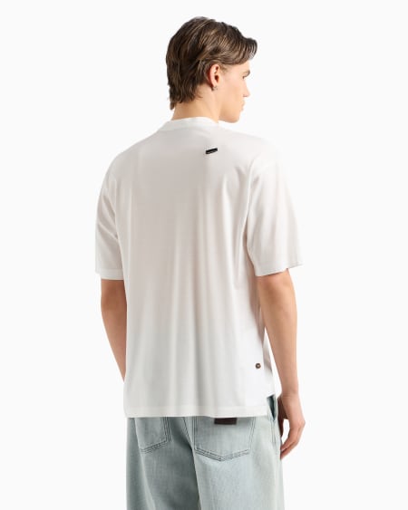 Armani Camiseta De Corte Ancho En Punto De Mezcla De Lyocell Con Microetiqueta ASV