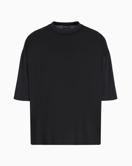 Armani Camiseta de corte ancho en punto de mezcla de lyocell con microetiqueta ASV