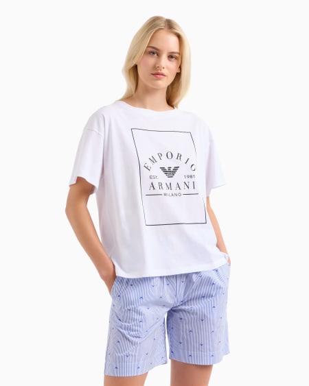 Armani Camiseta De Estar Por Casa Con Maxilogotipo Estampado