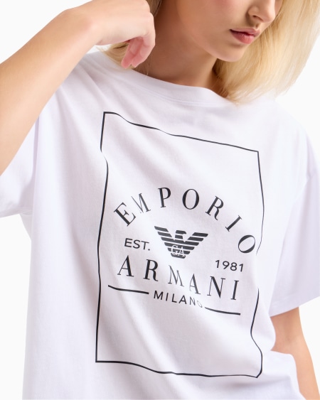Armani Camiseta De Estar Por Casa Con Maxilogotipo Estampado