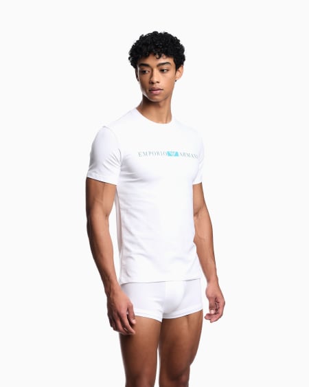 Armani Camiseta De Estar Por Casa De Corte Ceñido De Algodón Orgánico Box Eagle ASV