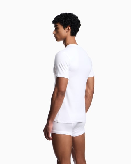 Armani Camiseta De Estar Por Casa De Corte Ceñido De Algodón Orgánico Box Eagle ASV