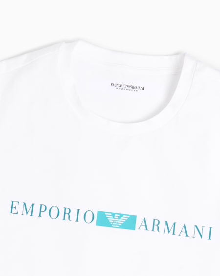 Armani Camiseta De Estar Por Casa De Corte Ceñido De Algodón Orgánico Box Eagle ASV
