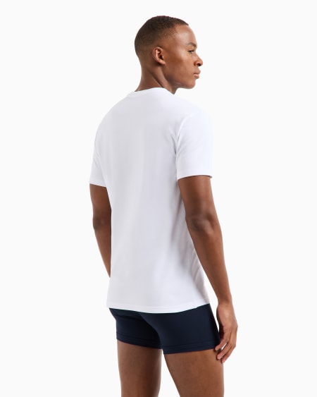 Armani Camiseta De Estar Por Casa De Corte Ceñido De Piqué Elástico