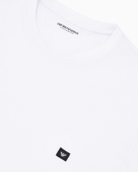 Armani Camiseta De Estar Por Casa De Corte Ceñido De Piqué Elástico