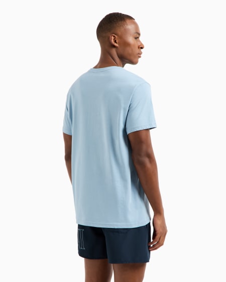 Armani Camiseta De Playa De Punto Orgánico Con Logotipo Estampado ASV