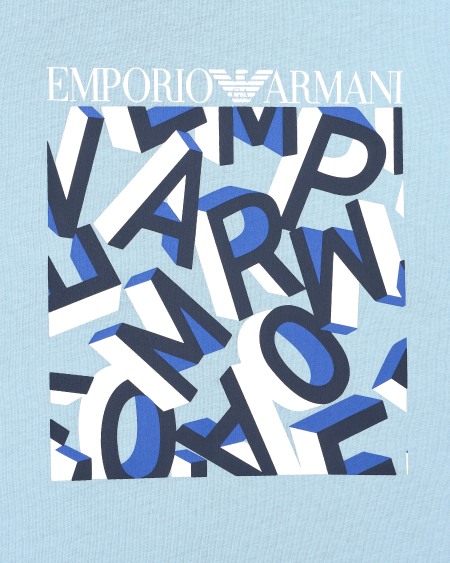 Armani Camiseta De Playa De Punto Orgánico Con Logotipo Estampado ASV