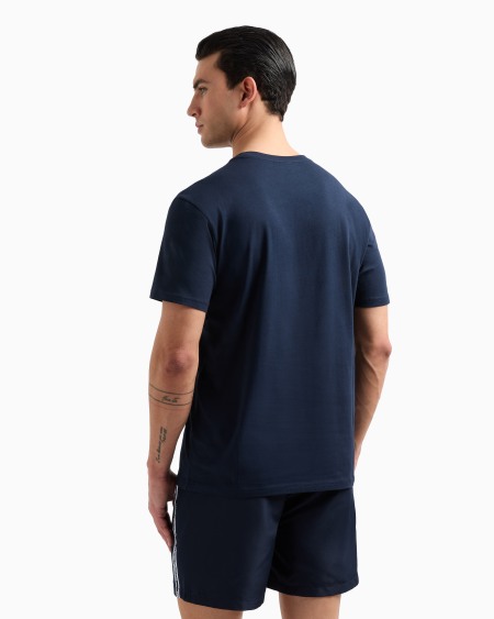 Armani Camiseta De Playa De Punto Orgánico Con Logotipo Resaltado Estampado ASV