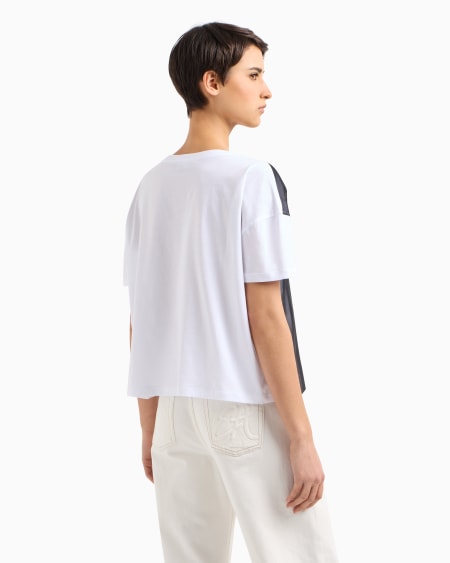 Armani Camiseta De Punto Con Aplicación De Chifón Y Logotipo EA