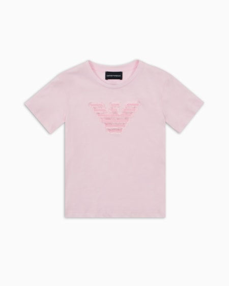 Armani Camiseta de punto con bordado de águila y detalles