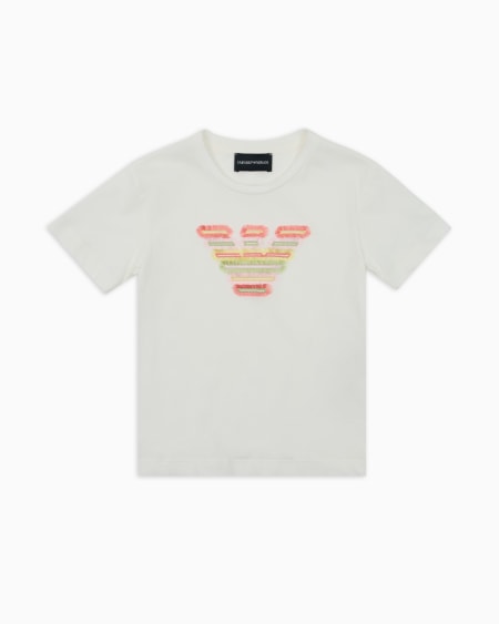 Armani Camiseta de punto con bordado de águila y detalles