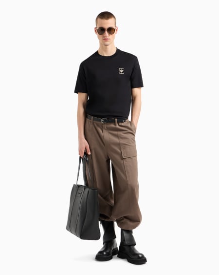 Armani Camiseta De Punto Con Estampado De Logotipo Engomado