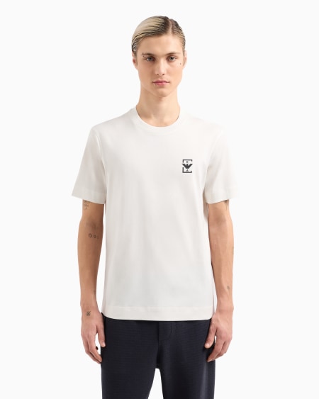 Armani Camiseta De Punto Con Estampado De Logotipo Engomado