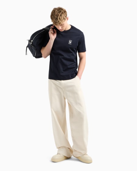 Armani Camiseta De Punto Con Estampado De Logotipo Engomado