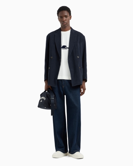 Armani Camiseta De Punto Con Estampado Flocado Con Forma De águila