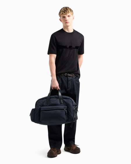 Armani Camiseta De Punto Con Estampado Flocado Con Forma De águila