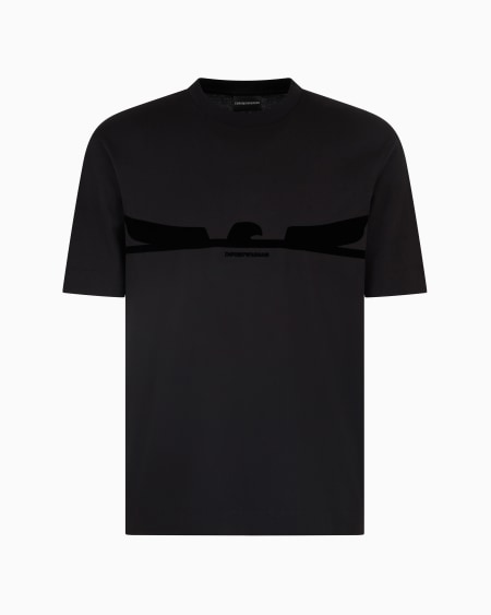 Armani Camiseta de punto con estampado flocado con forma de águila