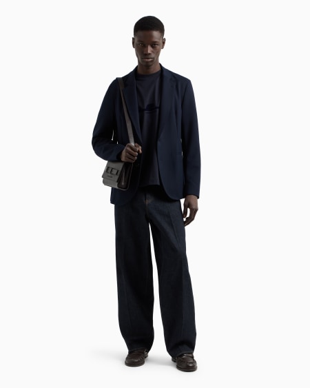 Armani Camiseta De Punto Con Estampado Flocado Con Forma De águila