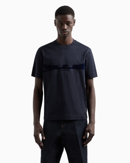 Armani Camiseta De Punto Con Estampado Flocado Con Forma De águila