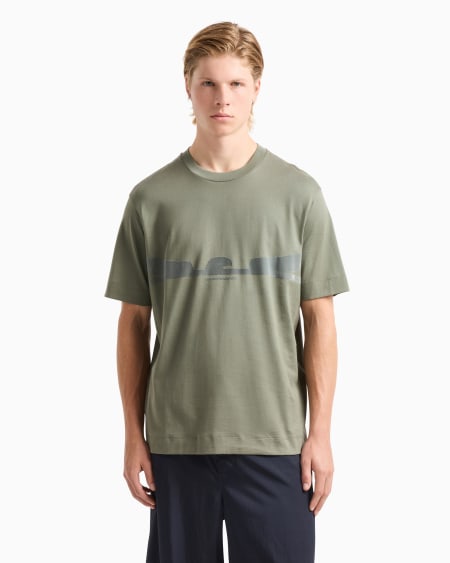 Armani Camiseta De Punto Con Estampado Flocado Con Forma De águila