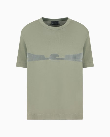 Armani Camiseta de punto con estampado flocado con forma de águila