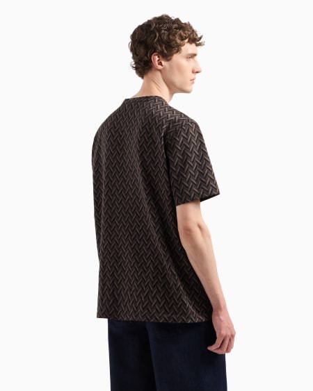 Armani Camiseta De Punto Con Fantasía En Tejido Jacquard Icon